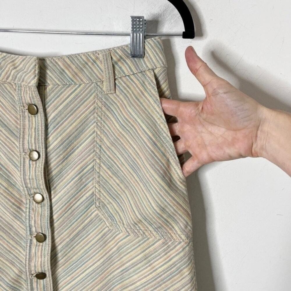 Anthropologie Pilcro and the Letterpress Women's Chino Striped Skirt 4 Rainbow - Picture 3 of 9